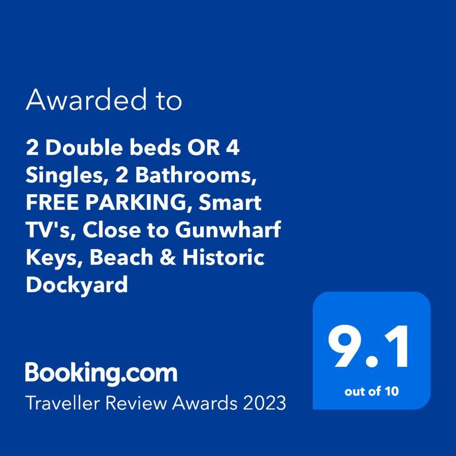 2 Double Beds Or 4 Singles, 2 Bathrooms, Free Parking, Smart Tv'S, Close To Gunwharf Quays, Beach & Historic Dockyard Portsmouth Bagian luar foto